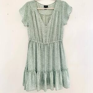 Womens Fit & Flare Summer Dress with Animal Print Size Large Boho Cottagecore